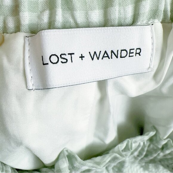 NWT Lost + Wander Green Gingham Picnic In Mind Shorts - Picture 5 of 9